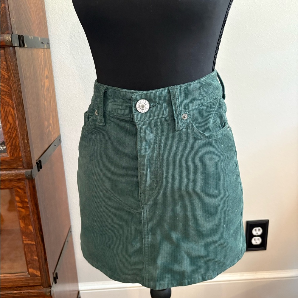 American Eagle Outfitters Green Corduroy Skirt